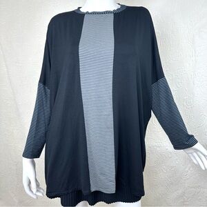 Avivit Yizhar Striped Long Sleeve Lagenlook Tunic Top